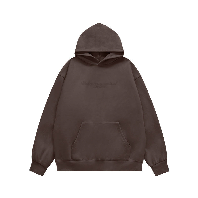 Men's Gel Printing Velvet Padded Hooded Sweatshirt - Bellarte Enchanté Men's Gel Printing Velvet Padded Hooded Sweatshirt
